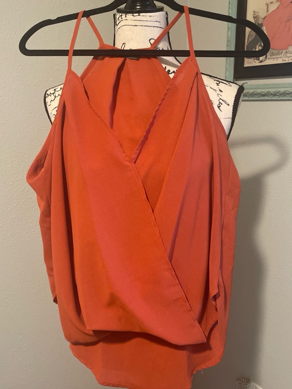 SHEIN Orange Draped Halter Camisole
